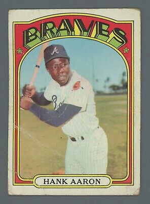 1972 Topps #299 Hank Aaron Atlanta Braves Baseball Card Low Grade    