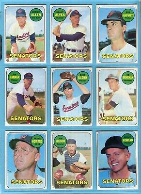 1969 Topps Lot of 28 Different Washington Senators Baseball Cards VG - NM  