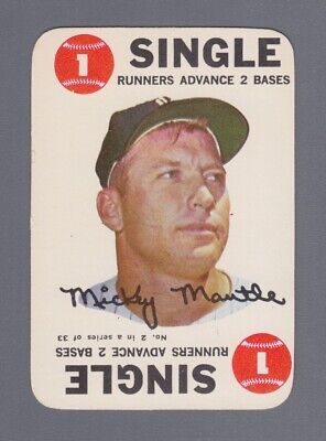 1968 Topps Game Insert #2 Mickey Mantle New York Yankees Baseball Card Ex/Mt 