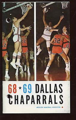 1968-1969 ABA Basketball Dallas Chaparrals Press Radio TV Media Guide EXMT