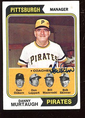 1974 Topps Baseball Card #489 Bob Skinner Autographed EX