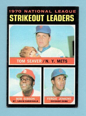 1971 Topps #72 1970 NL Strikeout Leaders Tom Seaver & others Baseball Card EX+ 