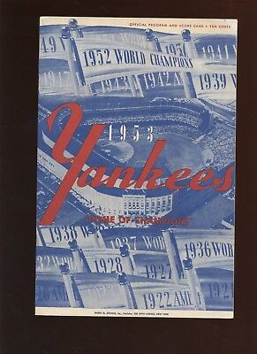 1953 MLB Program Cleveland Browns at New York Yankees EXMT