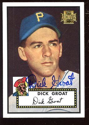 2001 Topps Archive Baseball Card #369 Dick Groat Autographed NRMT