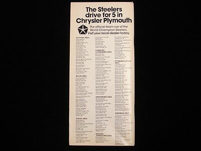 1980 Pittsburgh Steelers Football Media Guide
