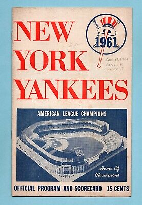 August 17, 1961 NY Yankees Program vs Chi White Sox Mickey Mantle Daily News BP