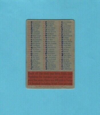 1956 Topps Checklist 2nd / 4th Series Baseball Card Low Grade