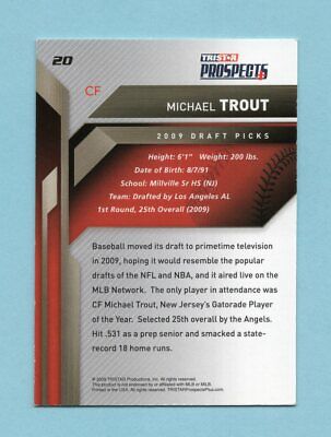 2009 Tristar Prospects #20 Mike Trout LA Angels Rookie Baseball Card Ex/Mt 