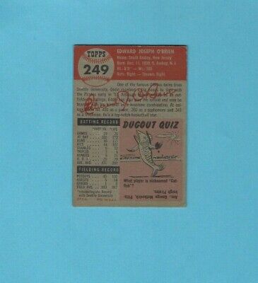 1953 Topps #249 Ed O'Brien Pittsburgh Pirates Baseball Card