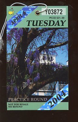 April 6 2004 PGA Golf Masters Practice Round Ticket