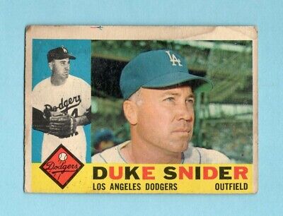 1960 Topps #493 Duke Snider Los Angeles Dodgers Baseball Card Low Grade 