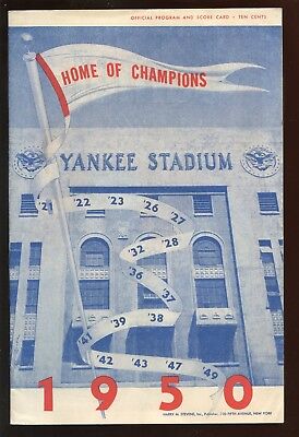 1950 MLB Program Philadelphia A's at New York Yankees VG-EX/EX scored