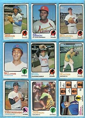 1973 Topps Lot of 20 Different Hall of Famer Baseball Cards Low Grade