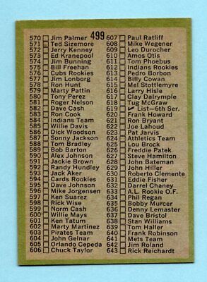 1971 Topps #499 5th Series Check List Baseball Card Ex/Mt Unchecked