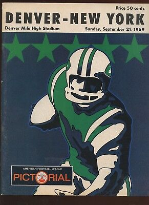 September 21 1969 AFL Program New York Jets at Denver Broncos EXMT