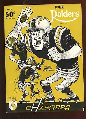 November 1 1964 AFL Program Oakland Raiders at San Diego Chargers EXMT