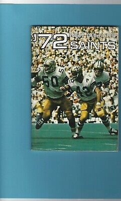 1972 New Orleans Saints NFL Media Guide Manning, Kupp, Pamplin on cover