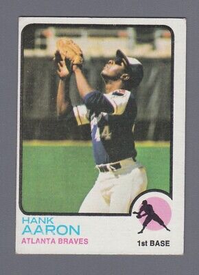 1973 Topps #100 Hank Aaron Atlanta Braves Baseball Card EX 