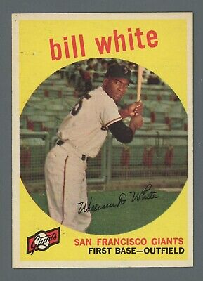 1959 Topps #359 Bill White San Francisco Giants Rookie Baseball Card Ex/Mt