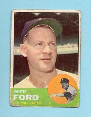 1963 Topps #446 Whitey Ford New York Yankees Baseball Card Low Grade    