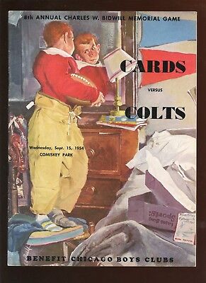 September 15 1954 NFL Program Baltimore Colts at Chicago Cardinals EX+