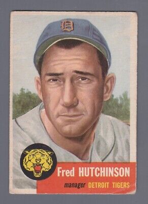 1953 Topps #72 Fred Hutchinson Detroit Tigers Baseball Card G/VG