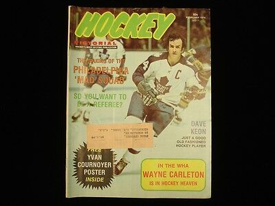 February 1974 Hockey Pictorial Magazine - Dave Keon Maple Leafs Cover