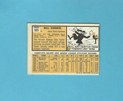 1963 Topps #523 Bill Kunkel New York Yankees High Number Baseball Card Ex/Mt oc 