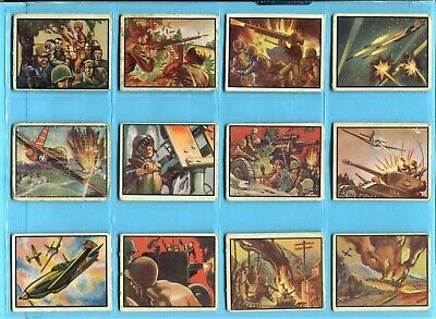 1950 Topps Freedom's War Starter Set Lot of 64 Different White Back Cards LG-EX+