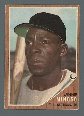 1962 Topps #28 Minnie Minoso St. Louis Cardinals Baseball Card EX lit scr   