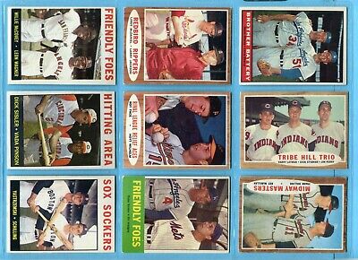 1961 thru 1969 Topps Lot of 18 Different Multi - Player Baseball Cards V/E - E/M