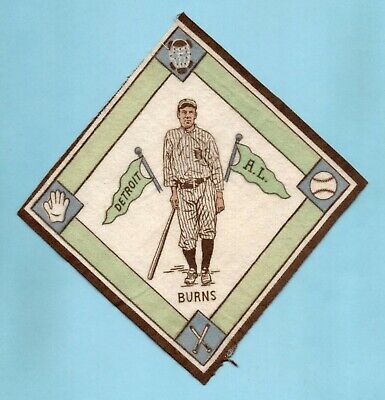 1914 B18 Blanket Tioga George Burns Detroit Tigers White Infield Variation  