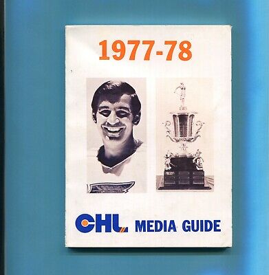 1977-78 CHL Media Guide Barclay Plager & Tommy Ivan Trophy on cover EX