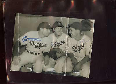 Original 6 X 8 Wire Photo Leo Durocher Brooklyn Dodgers Autographed Hologram