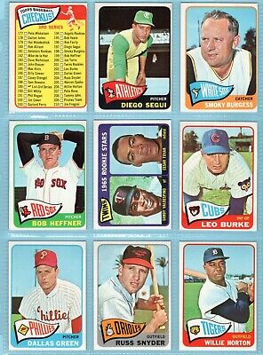 1965 Topps Lot of 70 Different Baseball Cards EM/NM fronts, yet stained backs