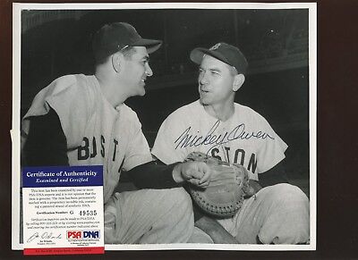 1933 Mickey Owen Boston Red Sox Autographed 8 X 10 Wire Photo PSA/DNA Cert