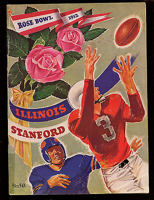 1952 NCAA Football Rose Bowl Program Illinois vs Stanford EX