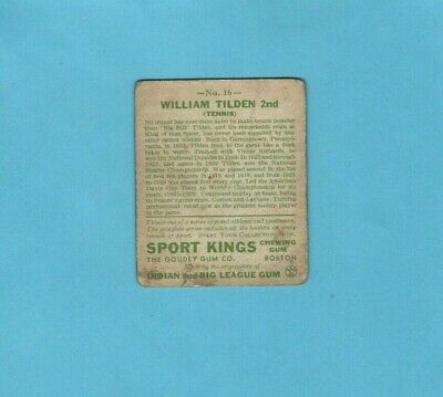 1933 Sport Kings #16 William Tilden Tennis Card Good/VG 