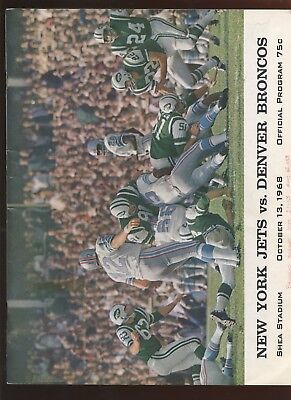 October 13 1968 AFL Program Denver Broncos at New York Jets