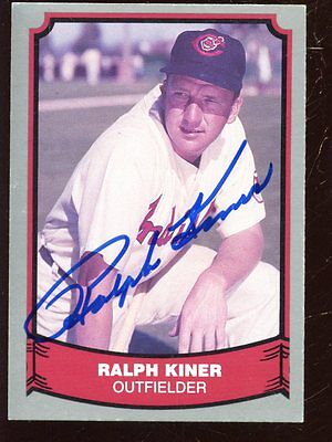 1989 Pacific Baseball Card #9 Ralph Kiner Autographed EXMT