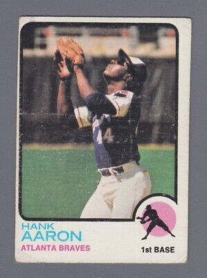 1973 Topps #100 Hank Aaron Atlanta Braves Baseball Card Low Grade 