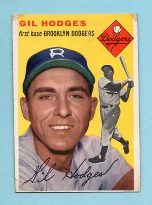 1954 Topps #102 Gil Hodges Brooklyn Dodgers Baseball Card Ex/Mt ap strs