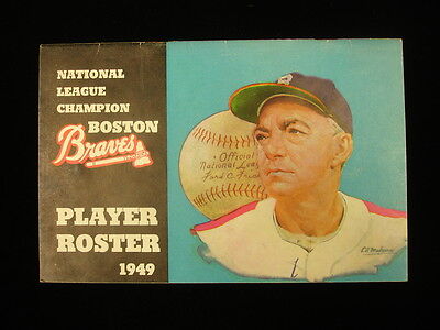 1949 Boston Braves Player Roster Booklet – 8″ x 5″