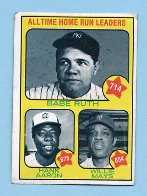 1973 Topps #1 All Time Home Run Leaders Baseball Card EX wrk bk   