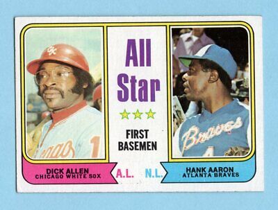 1974 Topps #332 Hank Aaron - Dick Allen All-Star Baseball Card Ex/Mt        