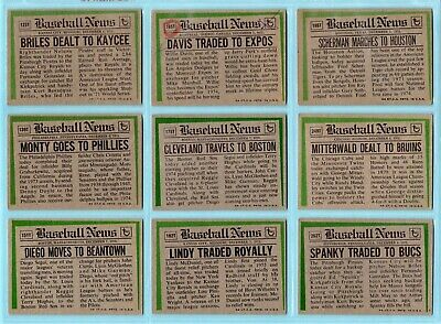 1974 Topps Traded Complete Set of 44 Baseball Cards VG - VG+ 