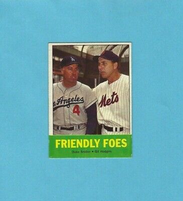 1963 Topps #68 Friendly Foes Duke Snider & Gil Hodges Baseball Card  