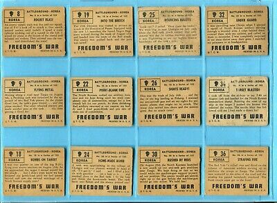 1950 Topps Freedom's War Starter Set Lot of 64 Different White Back Cards LG-EX+