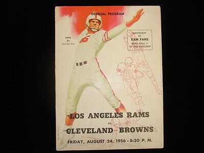 August 24, 1956 Cleveland Browns @ Los Angeles Rams Program