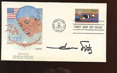 Septembe 28 1975 1st Day Issue Envelope / Cachet Autographed Mark Spitz Hologram